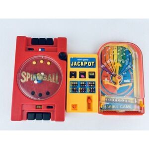Lot Of 3 Handheld Vintage Games Plastic - Hong Kong - Marble Jackpot Spinball